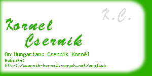 kornel csernik business card