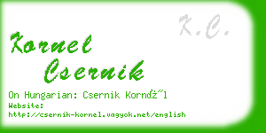kornel csernik business card